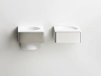 Stainless Steel Towel Rack with Soap Dish AGAPE 369 factory Agape from Italy