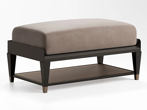 Rectangular Pouf in Leather and Wood Eclipse by CPRN HOMOOD E206 factory CPRN HOMOOD from Italy. Foto №1