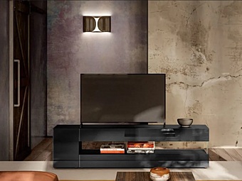 TV cabinet in wood with storage LAGO 36E8 0528 TV cabinet in wood with storage LAGO 36E8 0528 factory LAGO from Italy
