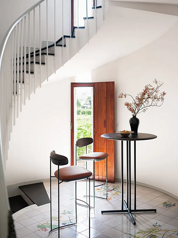 High table round ash and metal Graphic 955 TAC Potocco 955/TAC factory POTOCCO from Italy. Foto №5