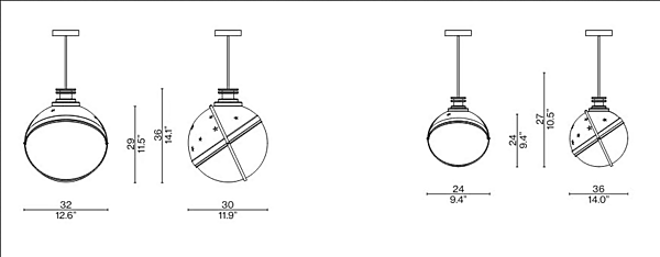 Aluminium pendant lamp Helena CASSINA factory CASSINA from Italy. Foto №4