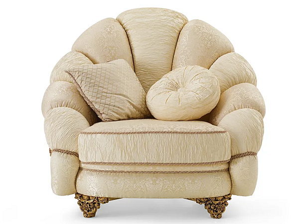 Fabric armchair with upholstered back A.R. Arredamenti Grand Royal 1481 factory A.R.ARREDAMENTI SRL from Italy. Foto №1