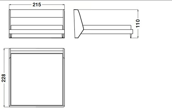 Leather double bed with upholstered headboard CPRN HOMOOD Sesto Senso S500, S501, S502 factory CPRN HOMOOD from Italy. Foto №7