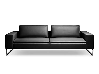 Leather Sofa with Sled Base Kubico i 4 Mariani