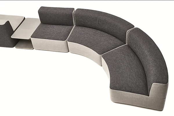 Curved modular fabric garden sofa with soft back VARASCHIN Circle Belt 221 factory VARASCHIN from Italy. Foto №3