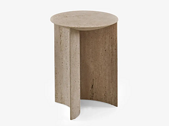 Round travertine coffee table LIGNE ROSET Apuso Rondone