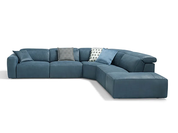 Corner Recliner Modular Leather Sofa Beverly Egoitaliano factory Egoitaliano from Italy. Foto №6