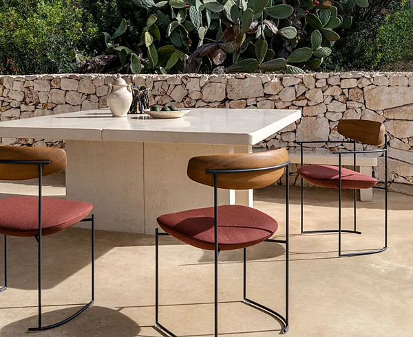 Sled Base Garden Chair with Upholstered Back Potocco Keel 922 Out 922-OUT factory POTOCCO from Italy. Foto №3