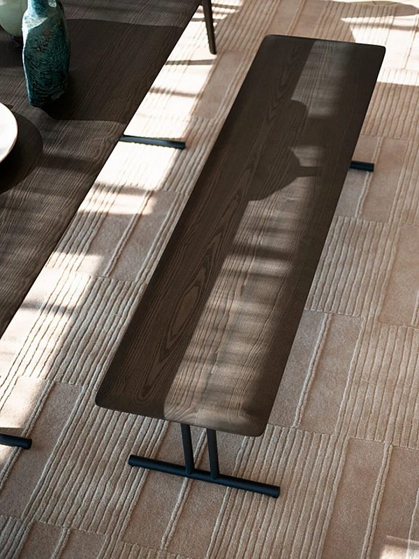 Ash and metal bench Graphic 955 O Potocco 955/O factory POTOCCO from Italy. Foto №4