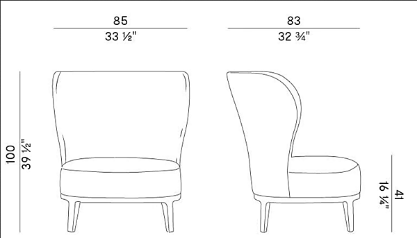 High Back Wing Fabric Armchair Potocco Spring 841 P 841/P factory POTOCCO from Italy. Foto №5