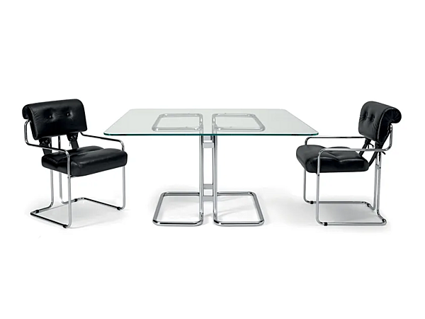 Square glass and steel table Tucroma i 4 Mariani factory i 4 Mariani from Italy. Foto №2