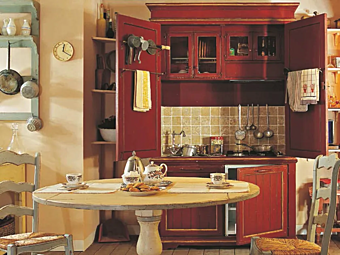 Solid Wood Kitchen with Handles Interiors Italia Hideaway PR845 factory Interiors Italia from Italy