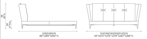 Double bed with upholstered back POLTRONA FRAU Bretagne factory POLTRONA FRAU from Italy. Foto №5