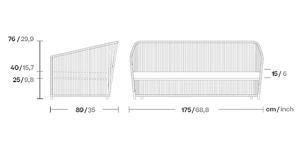 2-seater garden sofa with upholstered back KETTAL Bitta Lounge factory KETTAL from Italy. Foto №5