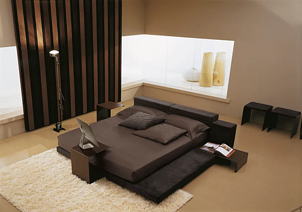 Double bed with upholstered headboard Duomo Design Atlante factory Duomo Design from Italy. Foto №4