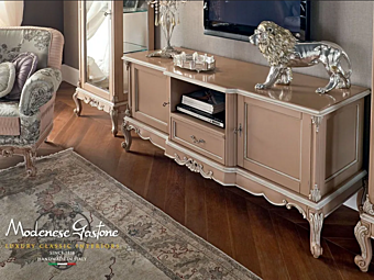 Low Solid Wood TV Cabinet Modenese Luxury Interiors 12110 factory MODENESE GASTONE from Italy