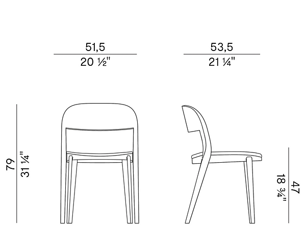Stackable wooden chair with integrated cushion Potocco Minima 949 I 949/I factory POTOCCO from Italy. Foto №8