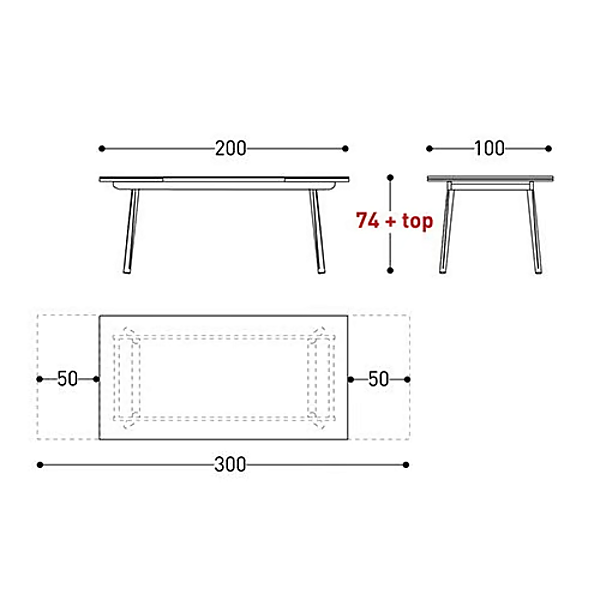 Extending Garden Table in Powder Coated Aluminium VARASCHIN EMMA factory VARASCHIN from Italy. Foto №3