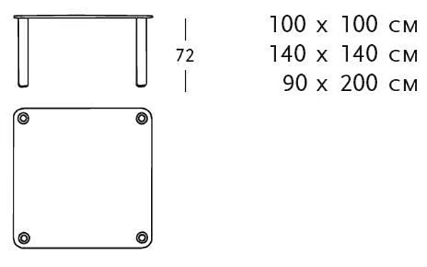 Square Crystal Table Zanotta Marcuso 2530 factory ZANOTTA from Italy. Foto №2