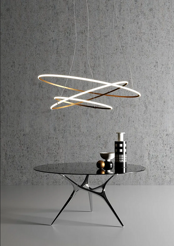 LED pendant lamp Fabbian Olympic F45 3x glass factory Fabbian from Italy. Foto №3