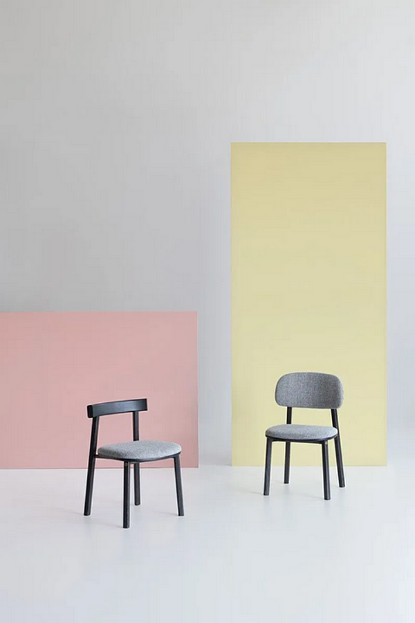 Upholstered fabric chair with ash frame Potocco Helvetica 868 868 factory POTOCCO from Italy. Foto №4