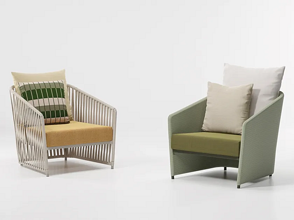 Upholstered fabric garden armchair with armrests KETTAL Bitta Lounge #7020045001 factory KETTAL from Italy. Foto №2