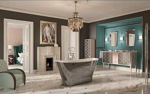 Floor standing wooden vanity unit with doors Park Avenue Cora 3A PKRCORA3AANT factory Park Avenue from Italy. Foto №8