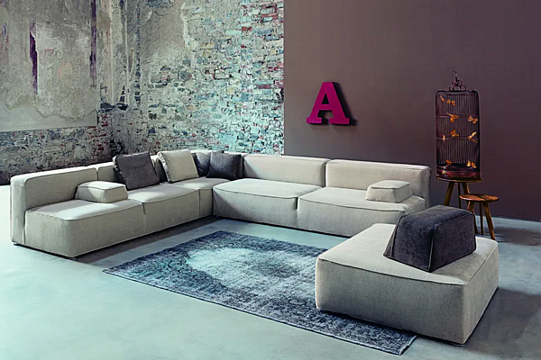 Sectional sofa in fabric or leather VIBIEFFE 275 Glam factory VIBIEFFE from Italy. Foto №4