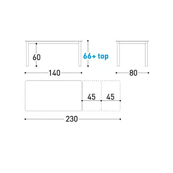 Rectangular garden table system in powder-coated aluminium VARASCHIN 244T1 factory VARASCHIN from Italy. Foto №13