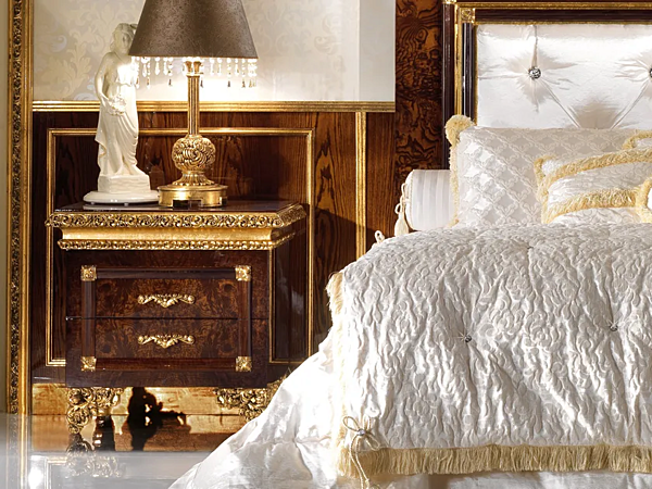 Rectangular bedside table with drawers A.R. Arredamenti Grand Royal 486 factory A.R.ARREDAMENTI SRL from Italy. Foto №2