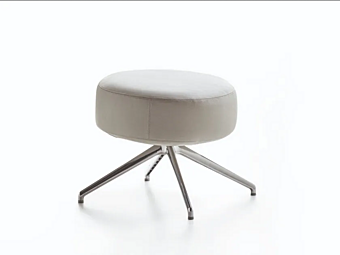 Upholstered Leather Footstool Billie ENRICO PELLIZZON Upholstered Leather Footstool Billie ENRICO PELLIZZON factory ENRICO PELLIZZONI from Italy