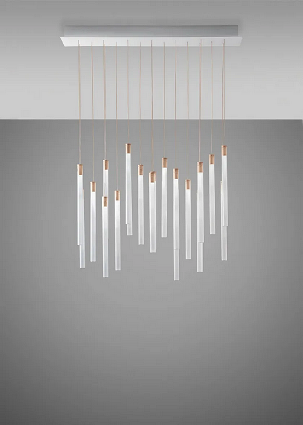 LED pendant lamp made of borosilicate glass Fabbian Tooby Multispot factory Fabbian from Italy. Foto №4