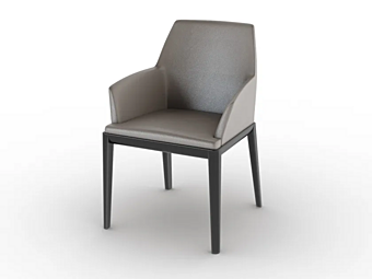 Upholstered leather chair with armrests PIERMARIA ADA factory PIERMARIA from Italy