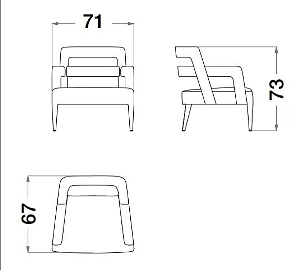 Fabric armchair with armrests Starlight CPRN HOMOOD ST776 factory CPRN HOMOOD from Italy. Foto №3