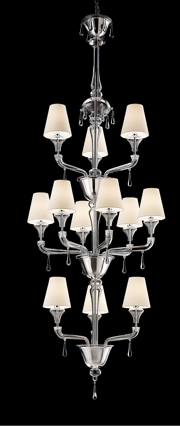 Chandelier Barovier&Toso Torpedo Nevada 7141/12 factory Barovier&Toso from Italy. Foto №1