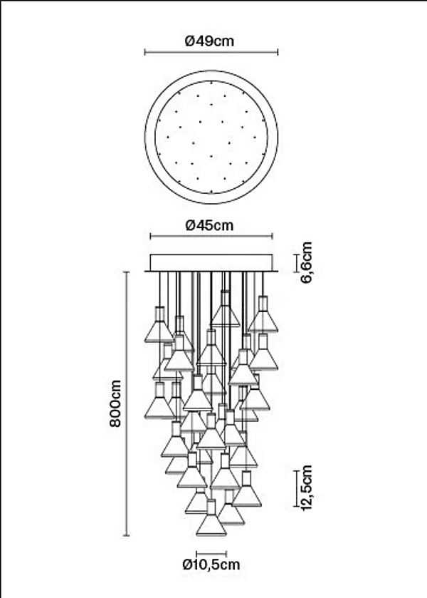 LED pendant lamp made of borosilicate glass multispot design Fabbian Polair collection factory Fabbian from Italy. Foto №14