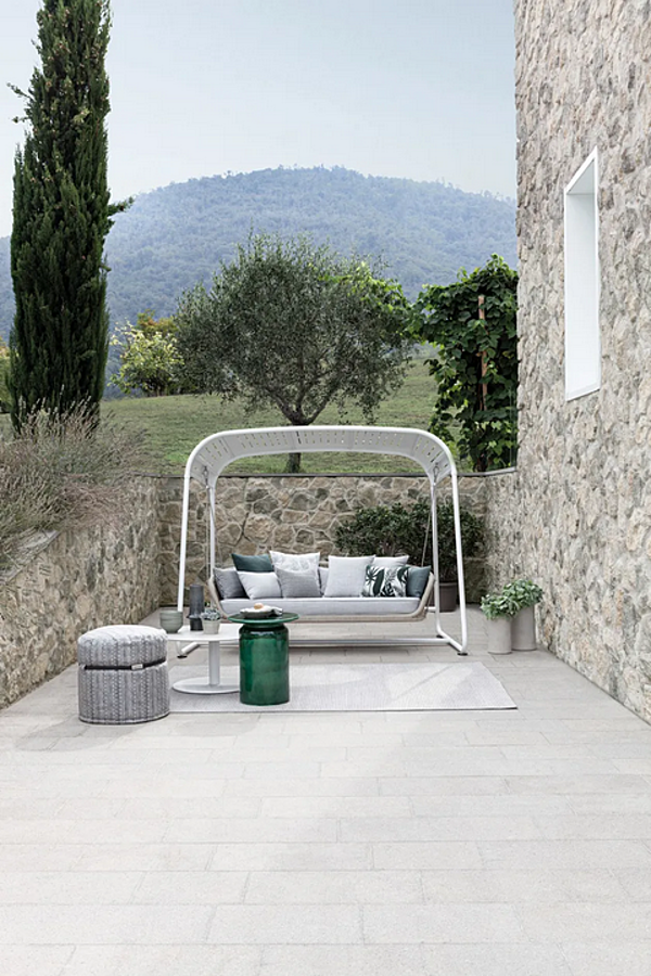 Round garden pouf in technical fabric with removable cover Atmosphera Levante CXLV.PF factory ATMOSPHERA from Italy. Foto №4