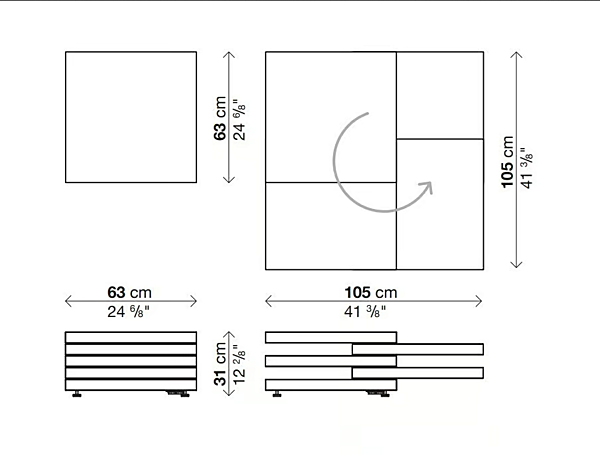 Low coffee table Rotor Kristalia wood factory Kristalia from Italy. Foto №9