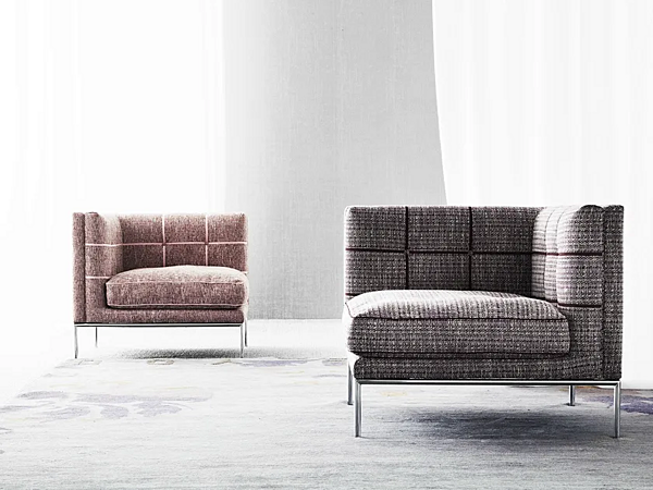 Sectional fabric armchair with soft back ERBA ITALIA LIPS factory ERBA ITALIA from Italy. Foto №1