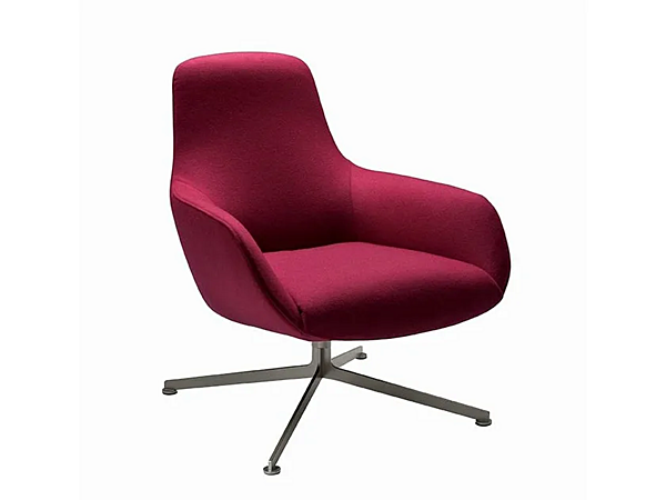 Swivel Bergere Armchair with Upholstered Back Kent 895 ZANOTTA factory ZANOTTA from Italy. Foto №1