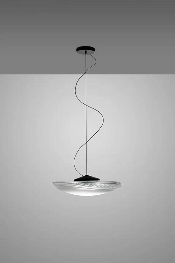 LED Blown Glass Pendant Lamp Fabbian Loop factory Fabbian from Italy. Foto №4