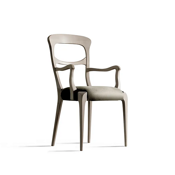 Wooden chair with armrests DALE Capotavola L 643 factory DALE from Italy. Foto №2