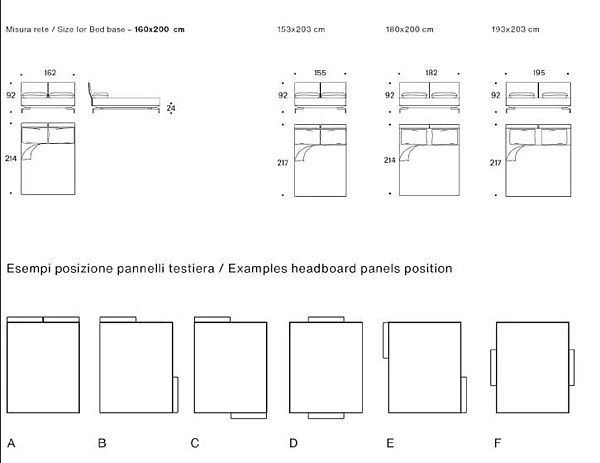 Double bed with upholstered headboard fabric Saba Avant Apres factory SABA from Italy. Foto №7