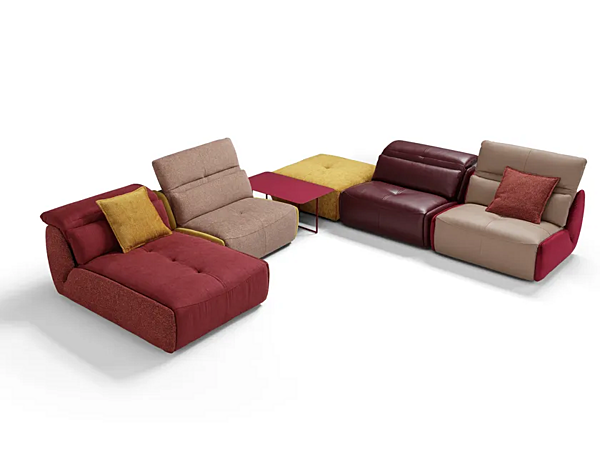 Sectional leather sofa with electric motion Egoitaliano Selfy factory Egoitaliano from Italy. Foto №1