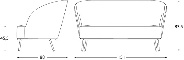 2-seater fabric sofa with soft back MONTBEL ROSE 3951 3951 factory MONTBEL from Italy. Foto №6