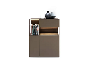 Wooden highboard with integrated lighting Kristalia Avenue factory Kristalia from Italy
