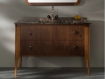 Floor standing walnut vanity unit with drawers Gaia Mobili Majestic factory GAIA from Italy