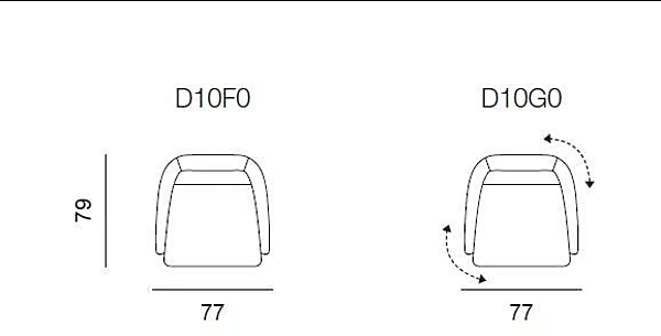 Swivel fabric easy chair with armrests AERRE ITALIA GEA factory AERRE ITALIA from Italy. Foto №7