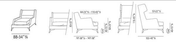 Fabric or leather armchair with armrests VIBIEFFE 680 Class factory VIBIEFFE from Italy. Foto №6