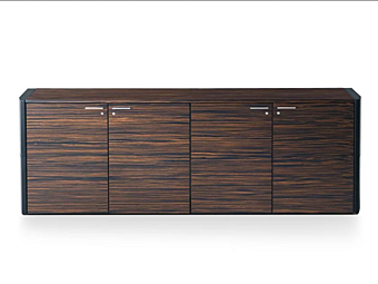 Low wooden office storage unit with hinged doors i 4 Mariani Symetria
